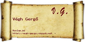 Végh Gergő névjegykártya